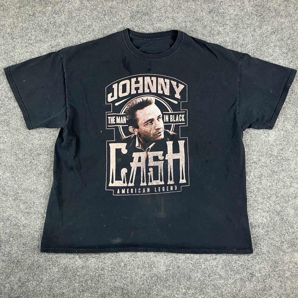 Johnny Cash Band T-Shirt Men's XL Black Music Graphic American Legend